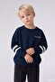 Oversize Embroidered Stripe Detailed Knitwear Sweater for Baby Boy I1874A526Wn