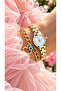 Model Metal Cord Gold Color Stylish Women's Wristwatch Bracelet - 3