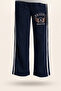 Girl's Sweatpants with Embroidery and Fleece Inside, Navy Blue Color - 4