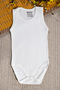 Cotton Baby White Sleeveless Snap-On Bodysuit - 4
