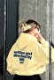 Women's Oversize Hoodie Written & Directed Printed Yellow – Hooded, Back Printed, 3 Yarns