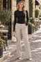 Women's 100% Viscose Finger-Looped Crew Neck Black Basic Bodysuit - 2
