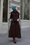 Shawl Collar Shirt Skirt Set Bitter Brown - 8