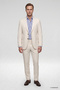 Slim Fit Beige Dobby Suit - 3