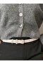 Fact Striped Ring Patterned Suede Women's Silver Buckle Belt Jacket Belt Dress Belt Trouser Belt - 3