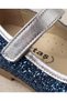 Girl's Navy Blue Glass Broken Shiny Orthopedic Ballerina Shoes - 3