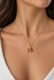 Steel Gold Color Makeup Palette Figure Charm Model Women's Necklace - 2