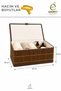 Bamboo Look Storage Box with Lid Large Size Organizer Basket Bathroom Cabinet Shelf Organization - 3