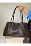 Women's Eda Model Brown Faux Leather Large Size Bag - 2