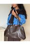 Women's Eda Model Brown Faux Leather Large Size Bag - 4