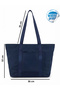 Trendy Navy Tote Shoulder Bag XL Size Tb022
