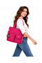 Pink Color Clinker Waterproof Fabric Multi-Compartment Shoulder and School Bag / 7100 - 2