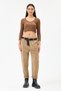 Women's Italian Wide Fit Belted Leopard Print Faux Leather Trousers