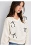 White Bow Detailed Sweater