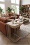 4-Wheel Zigon Coffee Table with Cream Legs and Travertine Top - 3