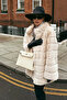 Premium Stand Collar Women's Rex Faux Fur Coat - 4