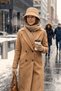Beige Bouclé Soft-Textured Thick Bucket Beige Bouclé Wool Soft-Textured Thick Winter Women's Hat - 4