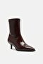 Thin Heeled Women's Boots with Back Zipper, Light Brown - 4