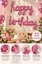 Hand Written 16 Inch Happy Birthday Pink Balloon Set - 2