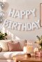 16 Inch White Happy Birthday Foil Balloon Set