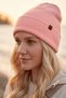 Baby Pink Unisex Basic Beanie Lp Collection Folded Baby Pink Ribbed Knit Classic Beanie