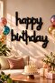 Handwritten 16 Inch Happy Birthday Black Balloon Set