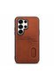 Samsung Galaxy S23 Ultra Compatible Case Luxury Leather Case with Card Holder Brown - 2