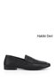 Women's Black Printed Genuine Leather Loafers