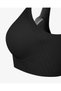 Laser Cut Seamless Snap-On Supportive Bra Black - 7