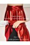 Metallic Shiny Sparkly Shorts Flared Party, Show, Event, Holiday Skirt — Red - 5