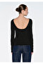 Long Sleeve Black T-Shirt Fitted / Bodycon Cut 1613855-900 - 6