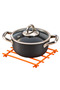 Orange Flat Bar Fireproof Trivet, Counter Top Base - Metal Stainless - 3