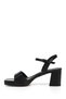 Women's Black Ankle Strap Platform Heels Sandals - 6