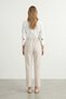 Women's Carrot Form Fabric Trousers - 18118Pnt Beige - 3