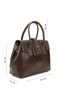 DARK MINK KRACO Gön Platinum Genuine Leather Large Size Women's Shoulder and Hand Bag B8384 - 3