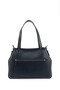 Women's Navy Blue Genuine Leather Hand and Shoulder Bag - 4