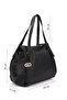 BLACK FLOTER Gön Platinum Genuine Leather Large Size Women's Shoulder And Hand Bag B6537 - 3