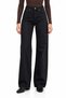 Black Women's High Waist Mary Vintage Straight Fit Jean Pants - 6