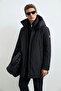 Eldor Men's Removable Hooded Goose down Long Inflatable Coat Black - 5