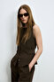Mınova Women's Blouse Vest Dark Brown - 6