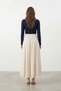 Women's Vertical Piping Bell-Cut Woven Skirt – 32483Etk Stone - 3