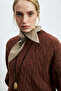 Stella Camel Hair Blended Crew Neck Knitwear Sweater Burgundy - 5