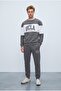 Archer Dark Gray Crew Neck Embroidered Loose Fit Men's Sweatshirt - 2