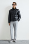 Lıor Men's Goose down Shiny Inflatable Coat Black - 5