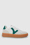 Unisex White Green Suede Detailed Gum Sole Retro Sneaker Sports Shoes - 3