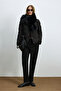 Desert Women's Classic Collar Snap Button Goose down Inflatable Coat Black