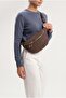 Women's Zipper Closure Long Strap Adjustable Crossbody and Shoulder Bag Nelipa Brown Velvet - 5