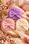 Bow Double Layer Baby Bonnet Set of 3 - Purple/White/Pink
