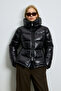 Flash Women's Goose down Shiny Inflatable Coat Black - 3