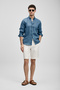 Pitaya Men's Linen Shirt Comfort Fit Indigo - 3